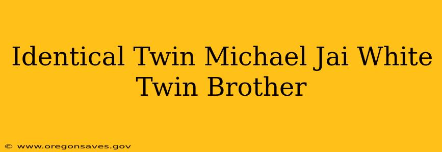 Identical Twin Michael Jai White Twin Brother