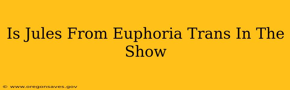 Is Jules From Euphoria Trans In The Show
