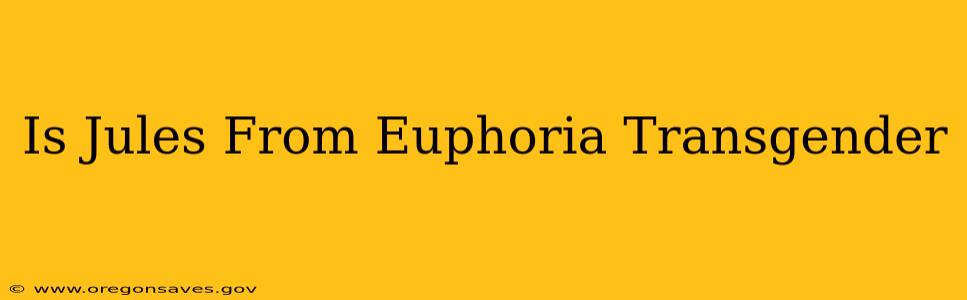 Is Jules From Euphoria Transgender