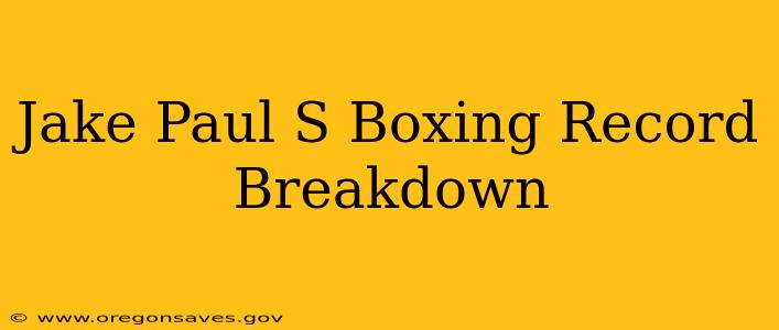 Jake Paul S Boxing Record Breakdown