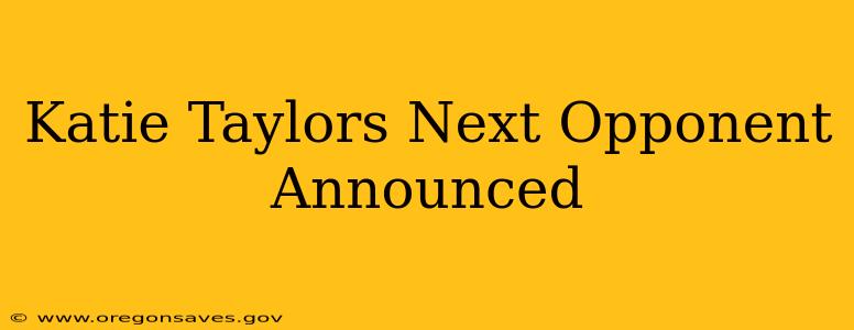 Katie Taylors Next Opponent Announced