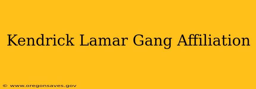 Kendrick Lamar Gang Affiliation