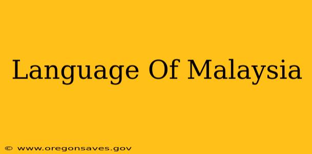 Language Of Malaysia