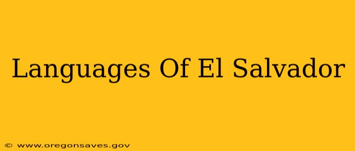 Languages Of El Salvador