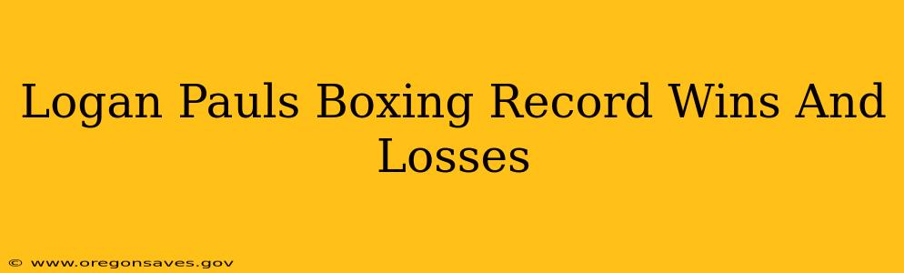 Logan Pauls Boxing Record Wins And Losses