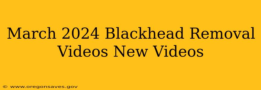 March 2024 Blackhead Removal Videos New Videos