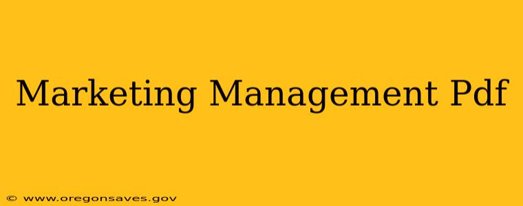 Marketing Management Pdf