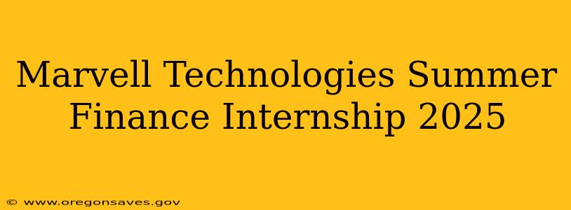 Marvell Technologies Summer Finance Internship 2025
