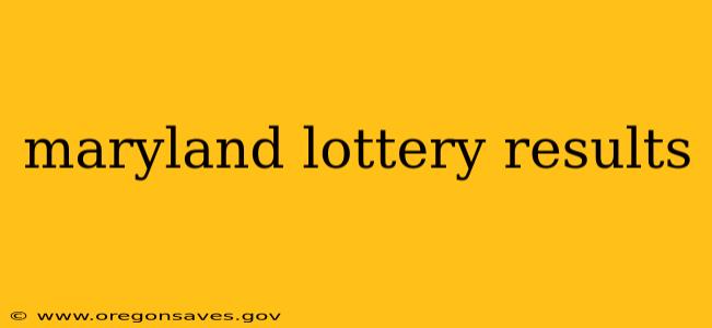 maryland lottery results