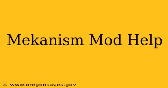 Mekanism Mod Help