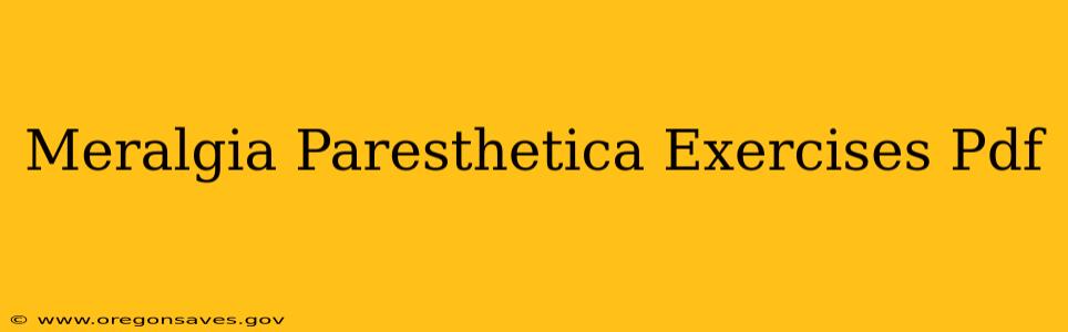 Meralgia Paresthetica Exercises Pdf