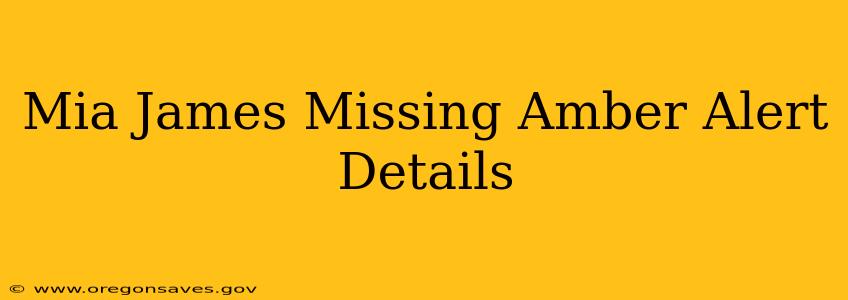 Mia James Missing Amber Alert Details