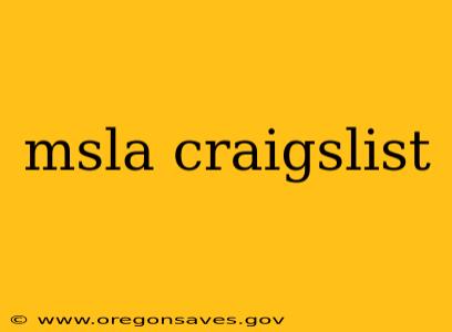 msla craigslist