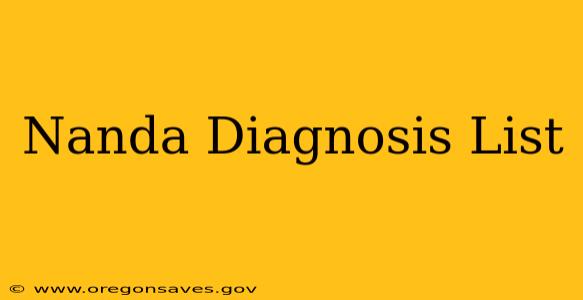 Nanda Diagnosis List