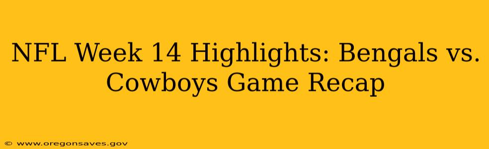 NFL Week 14 Highlights: Bengals vs. Cowboys Game Recap