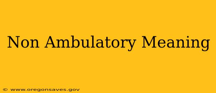 Non Ambulatory Meaning