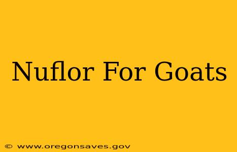 Nuflor For Goats