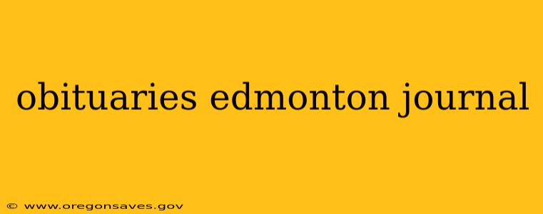 obituaries edmonton journal