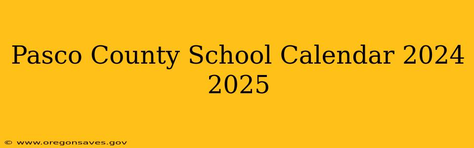 Pasco County School Calendar 2024 2025
