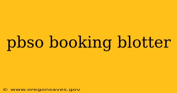 pbso booking blotter