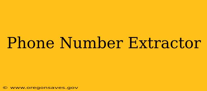 Phone Number Extractor