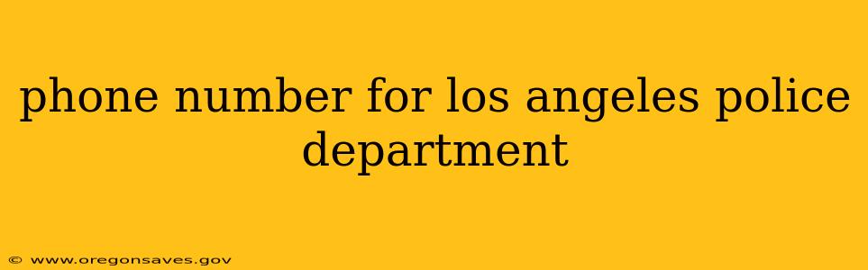 phone number for los angeles police department