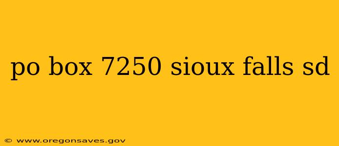 po box 7250 sioux falls sd
