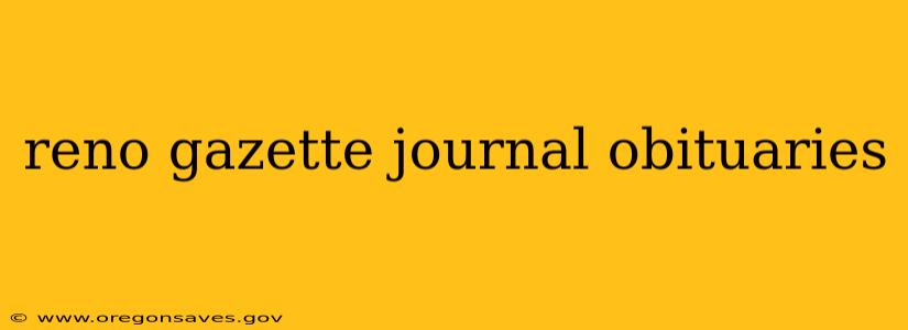 reno gazette journal obituaries