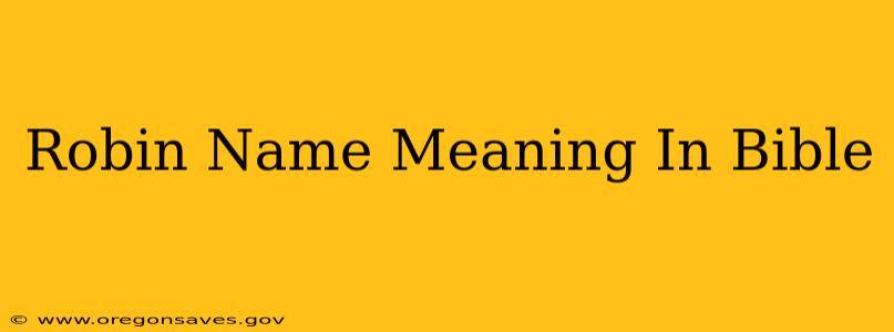 Robin Name Meaning In Bible