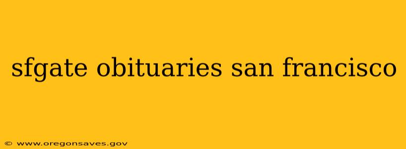 sfgate obituaries san francisco