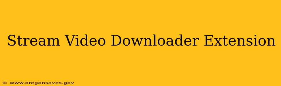 Stream Video Downloader Extension