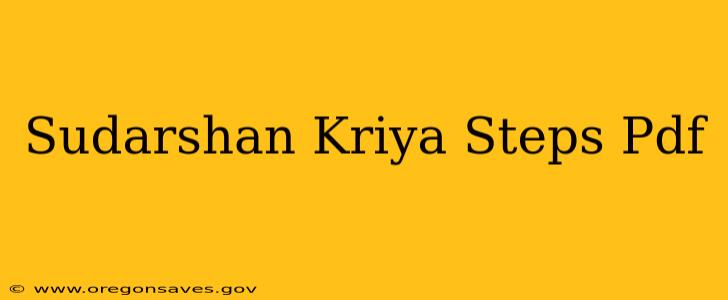 Sudarshan Kriya Steps Pdf