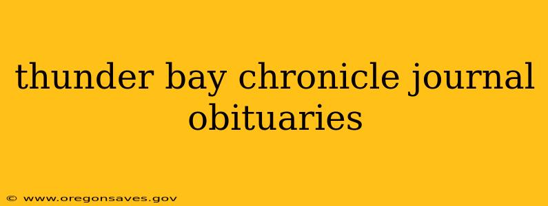 thunder bay chronicle journal obituaries