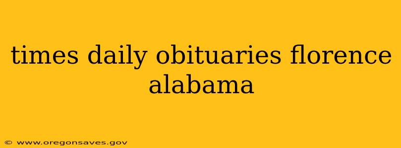 times daily obituaries florence alabama