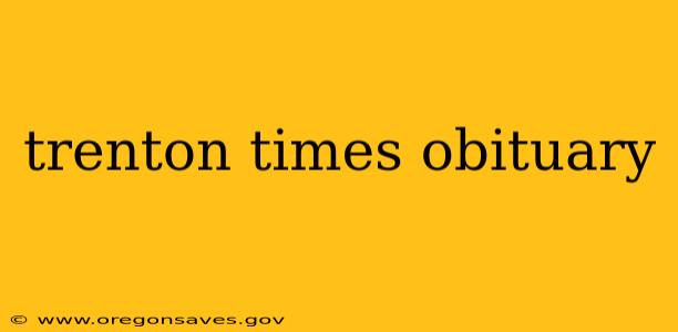trenton times obituary