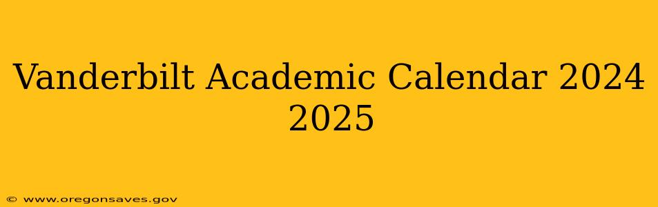 Vanderbilt Academic Calendar 2024 2025