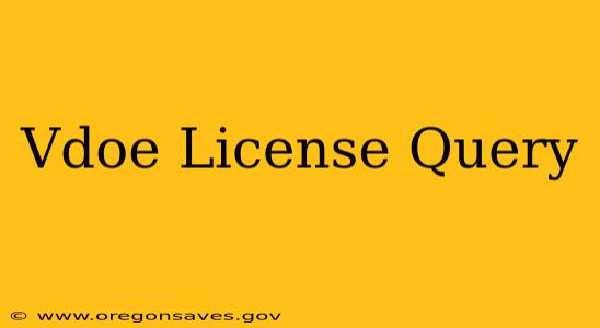 Vdoe License Query