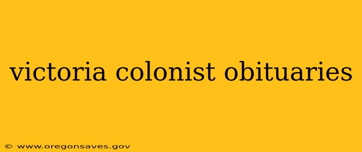 victoria colonist obituaries