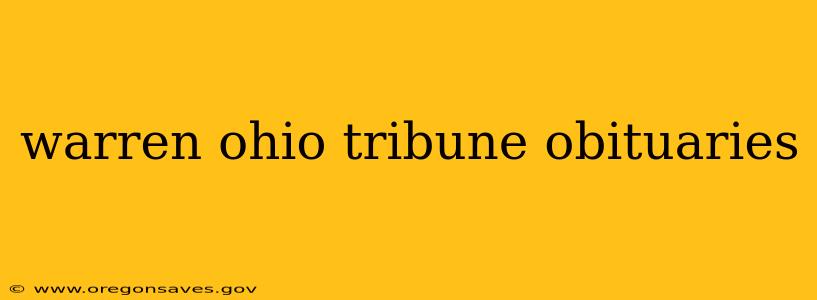 warren ohio tribune obituaries