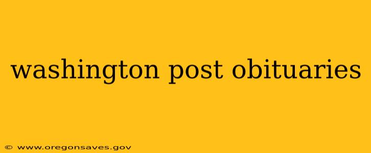 washington post obituaries