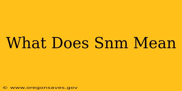 What Does Snm Mean