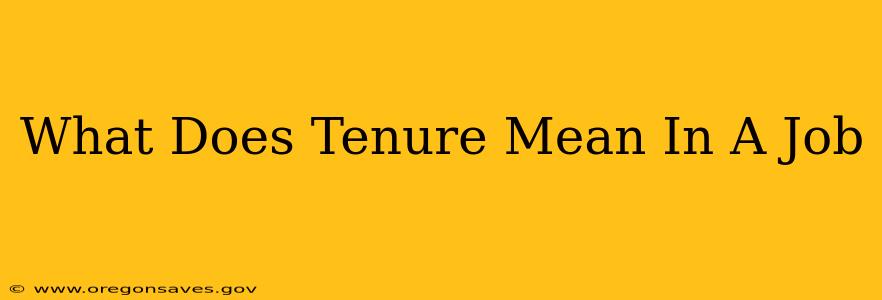 What Does Tenure Mean In A Job