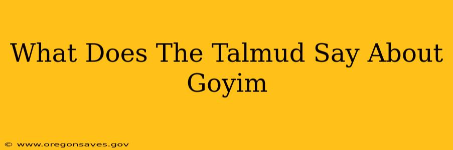 What Does The Talmud Say About Goyim