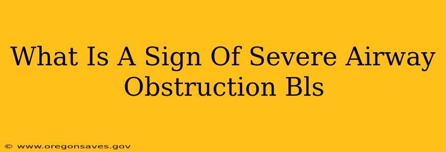 What Is A Sign Of Severe Airway Obstruction Bls
