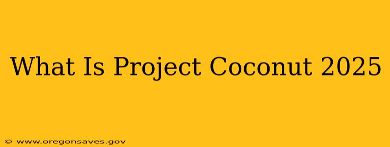 What Is Project Coconut 2025