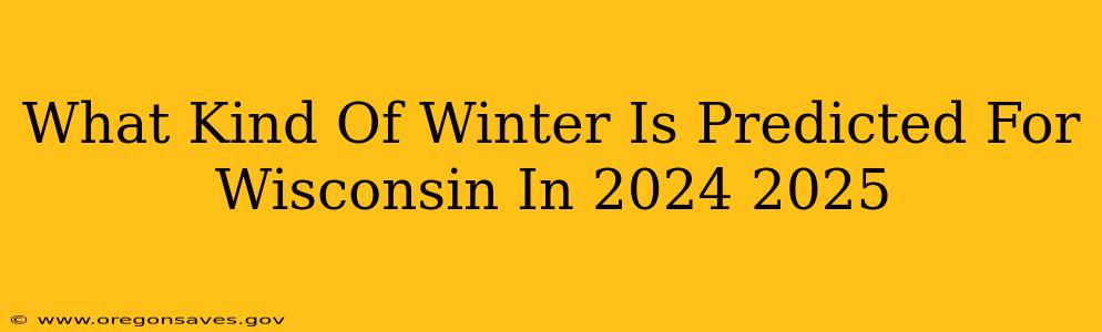What Kind Of Winter Is Predicted For Wisconsin In 2024 2025