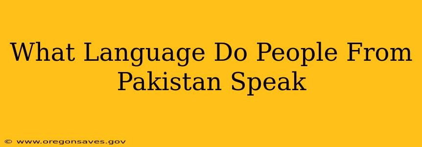 What Language Do People From Pakistan Speak