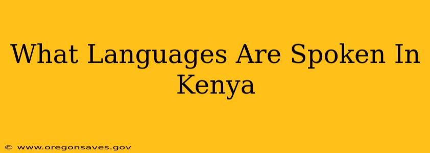 What Languages Are Spoken In Kenya