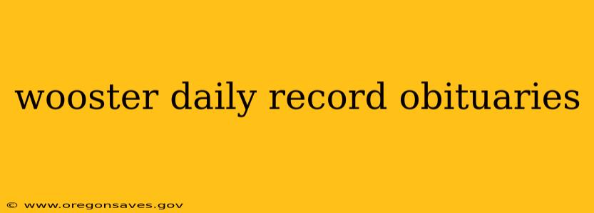 wooster daily record obituaries
