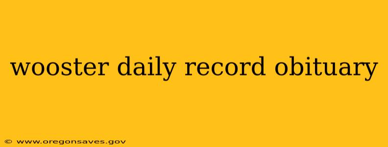 wooster daily record obituary